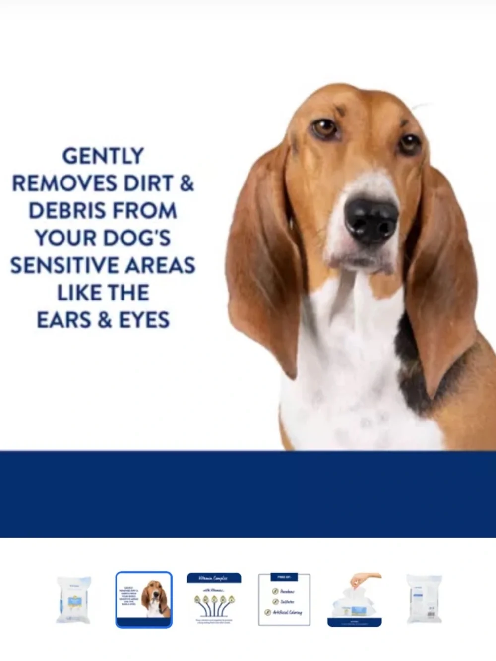 Top Paw Ear & Eye Wipes - Blue, White, Yellow